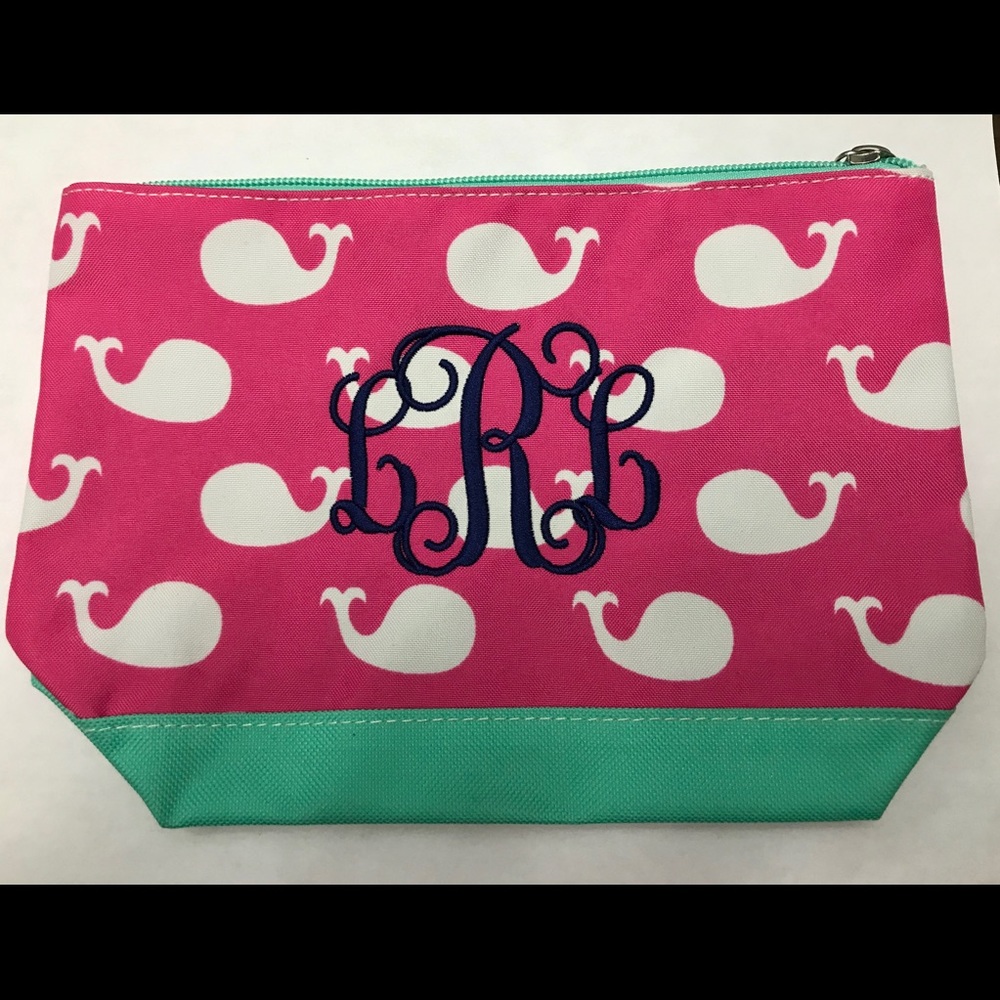 New Monogrammed Whale Make up Bag l R l